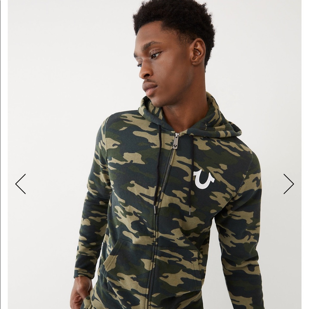 NWT True Religion Camo zip hoodie - Picture 3 of 5